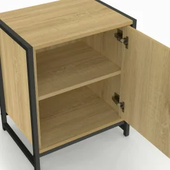 Lot de 2 tables de chevet 1 porte design industriel
