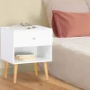 Lot de 2 tables de chevet scandinaves bois blanc 1 tiroir