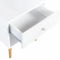 Lot de 2 tables de chevet scandinaves bois blanc 1 tiroir