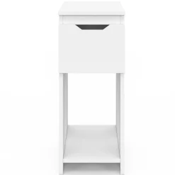 Lot de 2 tables de chevet 1 tiroir avec niche blanc