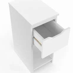 Lot de 2 tables de chevet 1 tiroir avec niche blanc