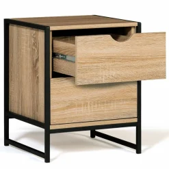 Lot de 2 tables de chevet industrielles 2 tiroirs