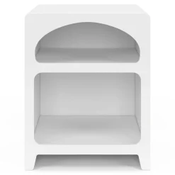Lot de 2 tables de chevets style organiques bois blanc 2 niches