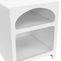 Lot de 2 tables de chevets style organiques bois blanc 2 niches