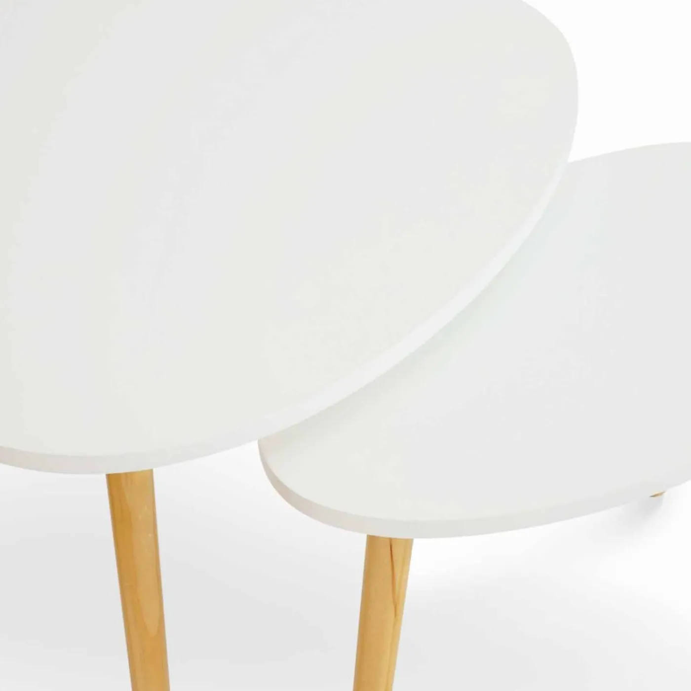 Lot de 2 tables gigognes scandinaves laquées blanc