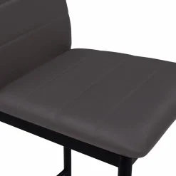 Lot de 4 tabourets de bar en PVC gris rembourrés