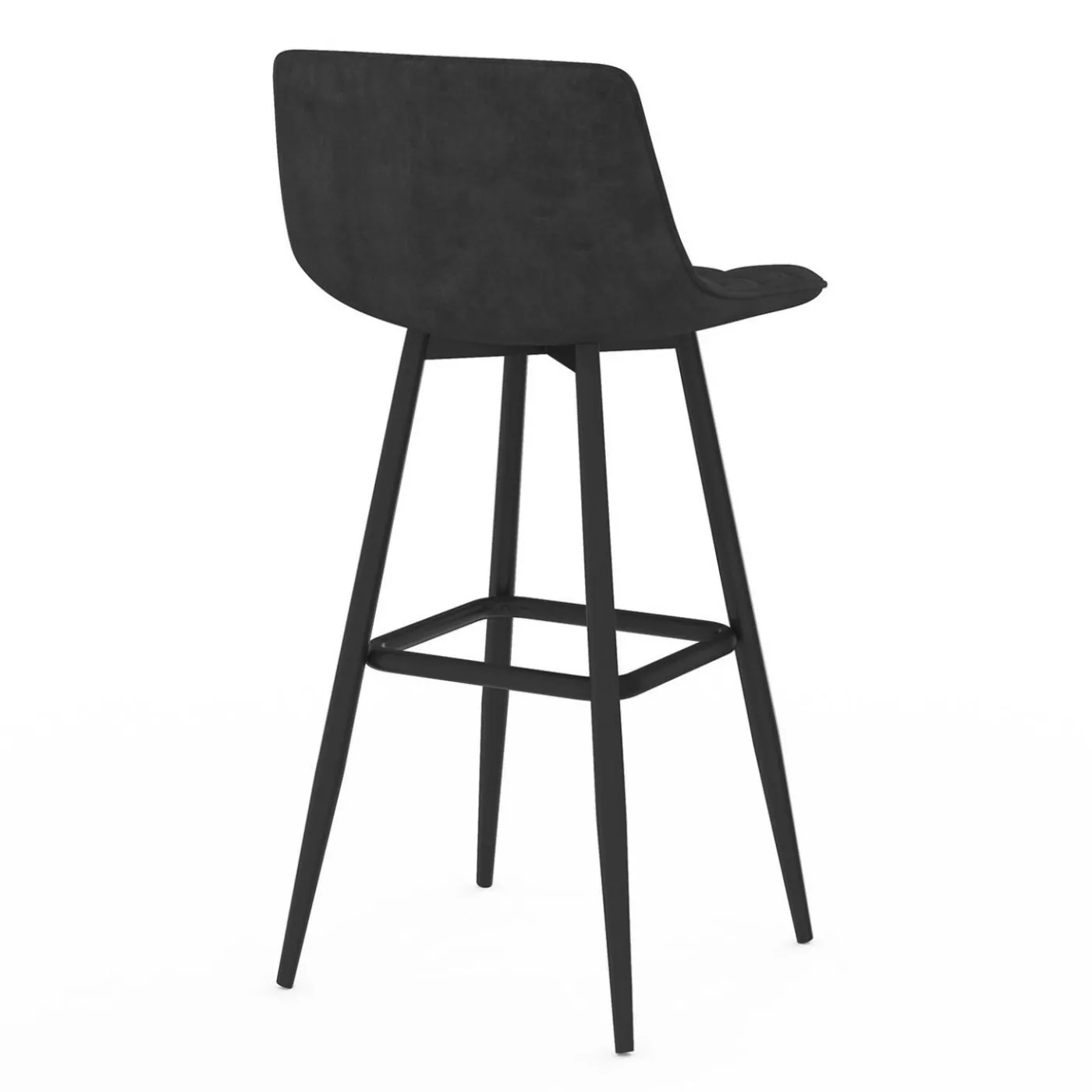 Lot de 2 tabourets de bar en velours noir