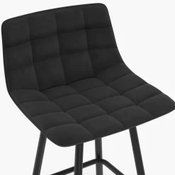 Lot de 2 tabourets de bar en velours noir