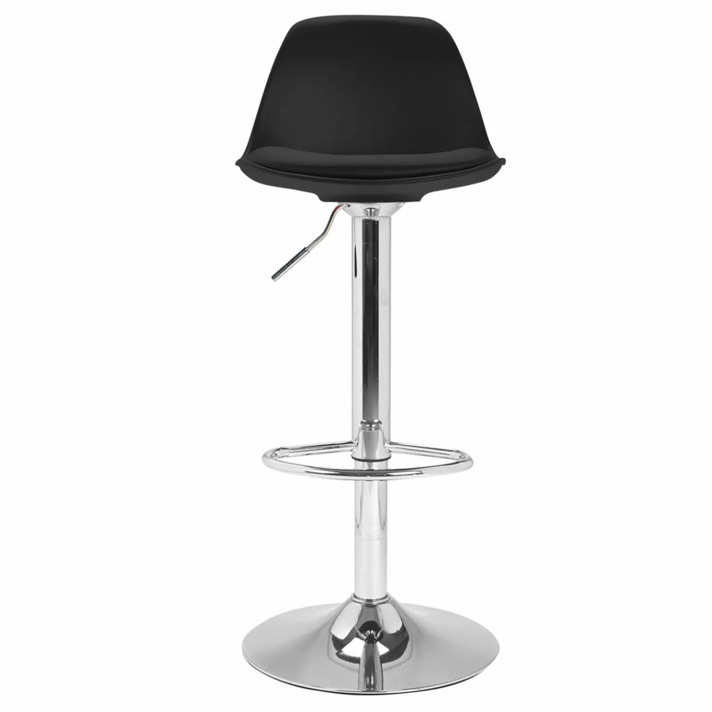 Lot de 4 tabourets de bar noir réglables pied métal