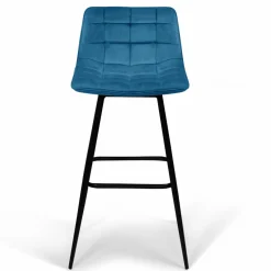 Lot de 4 tabourets de bar matelassés en velours mix color