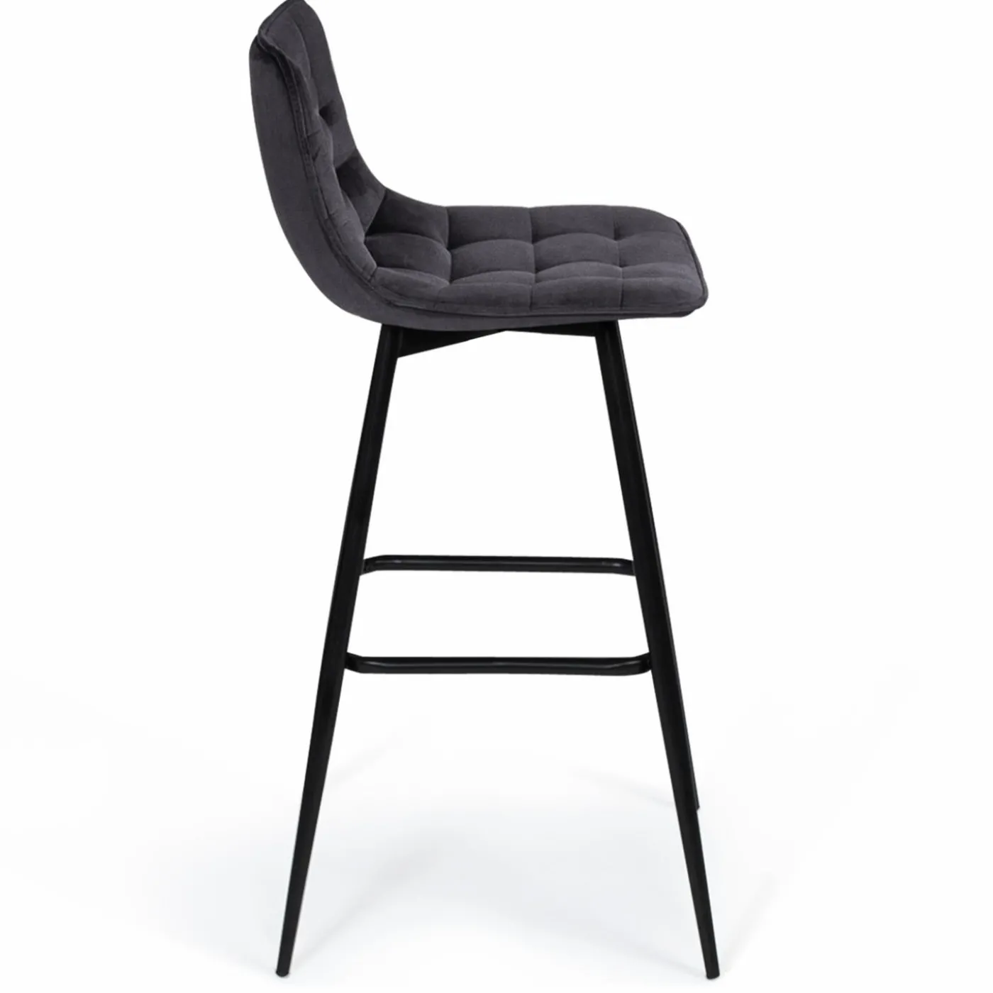 Lot de 4 tabourets de bar matelassés en velours mix color