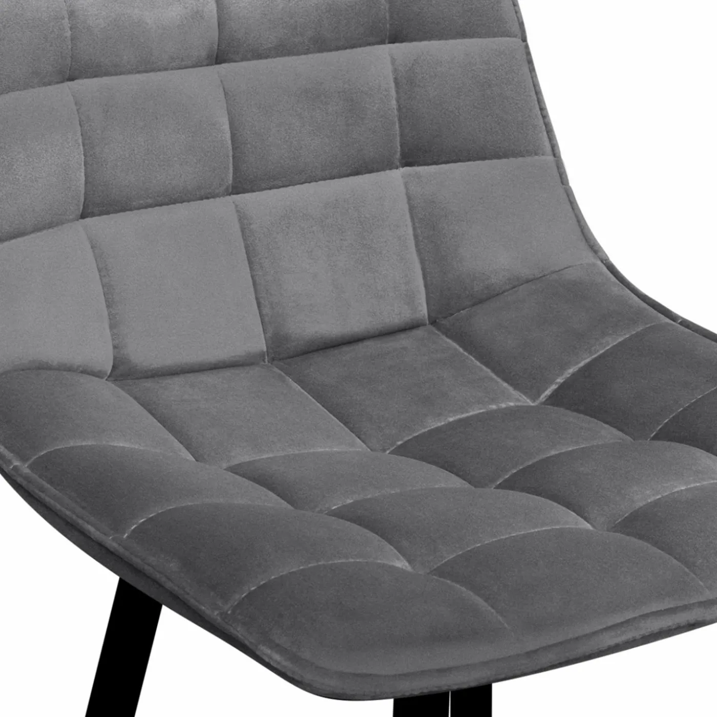 Lot de 4 tabourets de bar matelassés en velours mix color