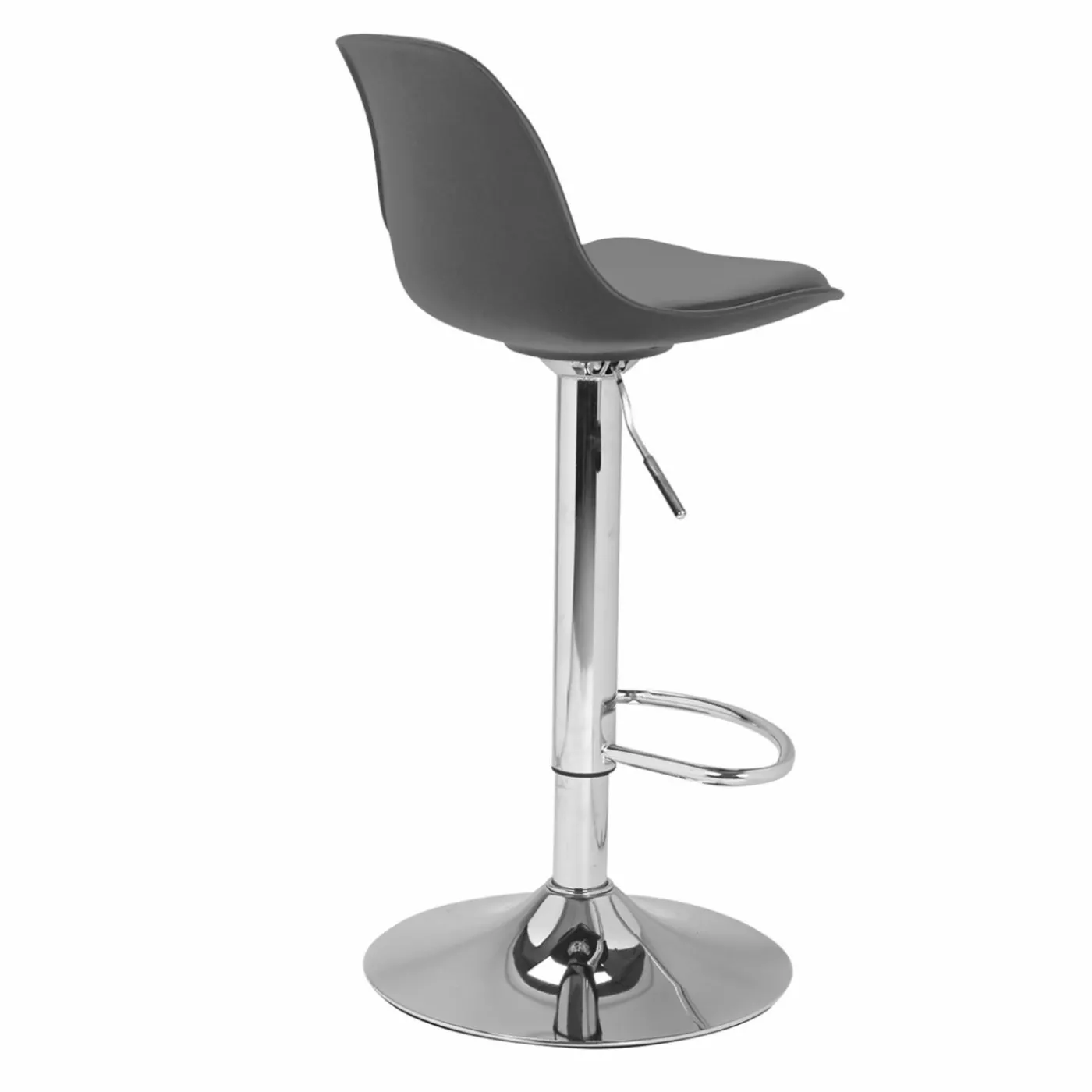 Lot de 4 tabourets de bar gris réglables pied métal