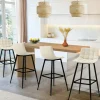 Lot de 4 tabourets de bar beige et confortable