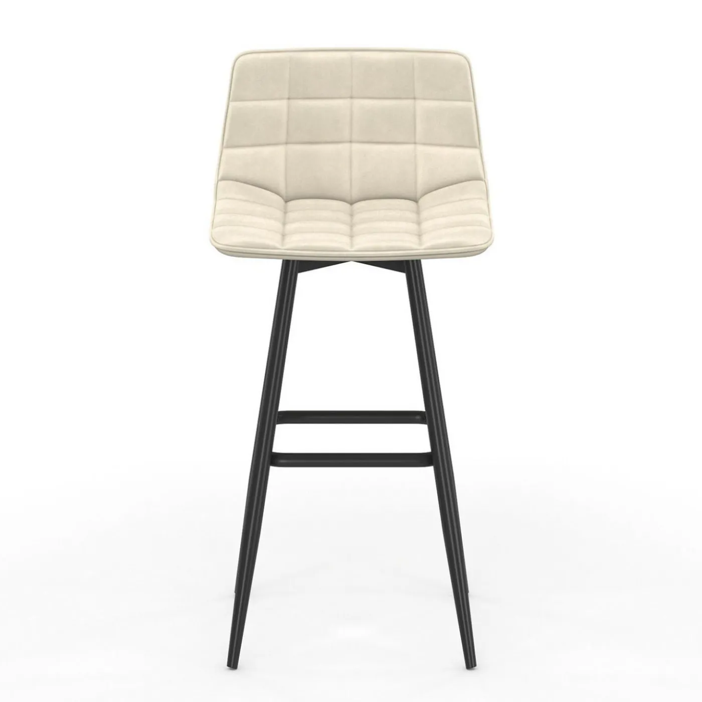 Lot de 4 tabourets de bar beige et confortable