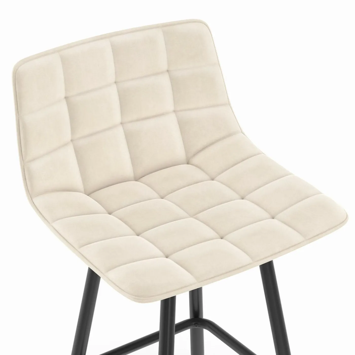 Lot de 4 tabourets de bar beige et confortable