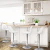 Lot de 4 tabourets de bar blanc réglables pied métal