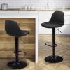 Lot de 2 tabourets de bar noir réglables