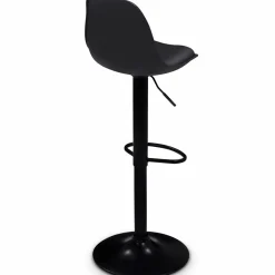 Lot de 2 tabourets de bar noir réglables