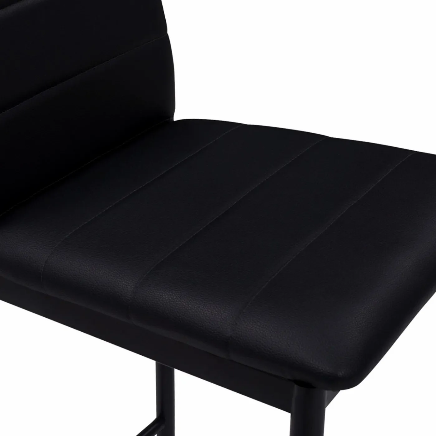 Lot de 4 tabourets de bar en PVC noir rembourrés
