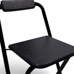 Lot de 4 tabourets hauts pliants noirs