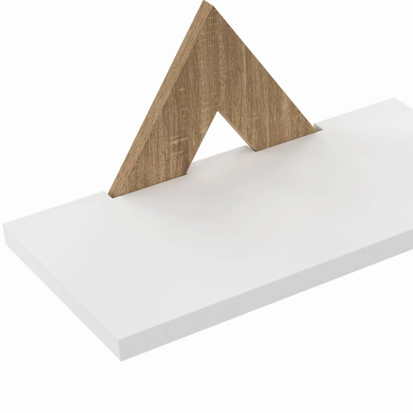 Lot de 3 étagères murales couleur hêtre et blanc