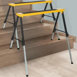 Lot de 2 tréteaux pliables avec plateau antiglisse