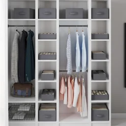 Lot de boites de rangement organisateur de dressing gris anthracite