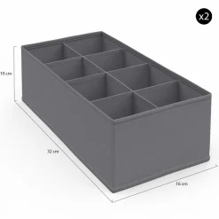 Lot de boites de rangement organisateur de dressing gris anthracite