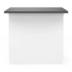 Îlot de cuisine blanc et plateau gris anthracite
