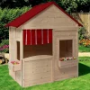 Maisonnette pour enfants en bois pour l’extérieur avec jardinières