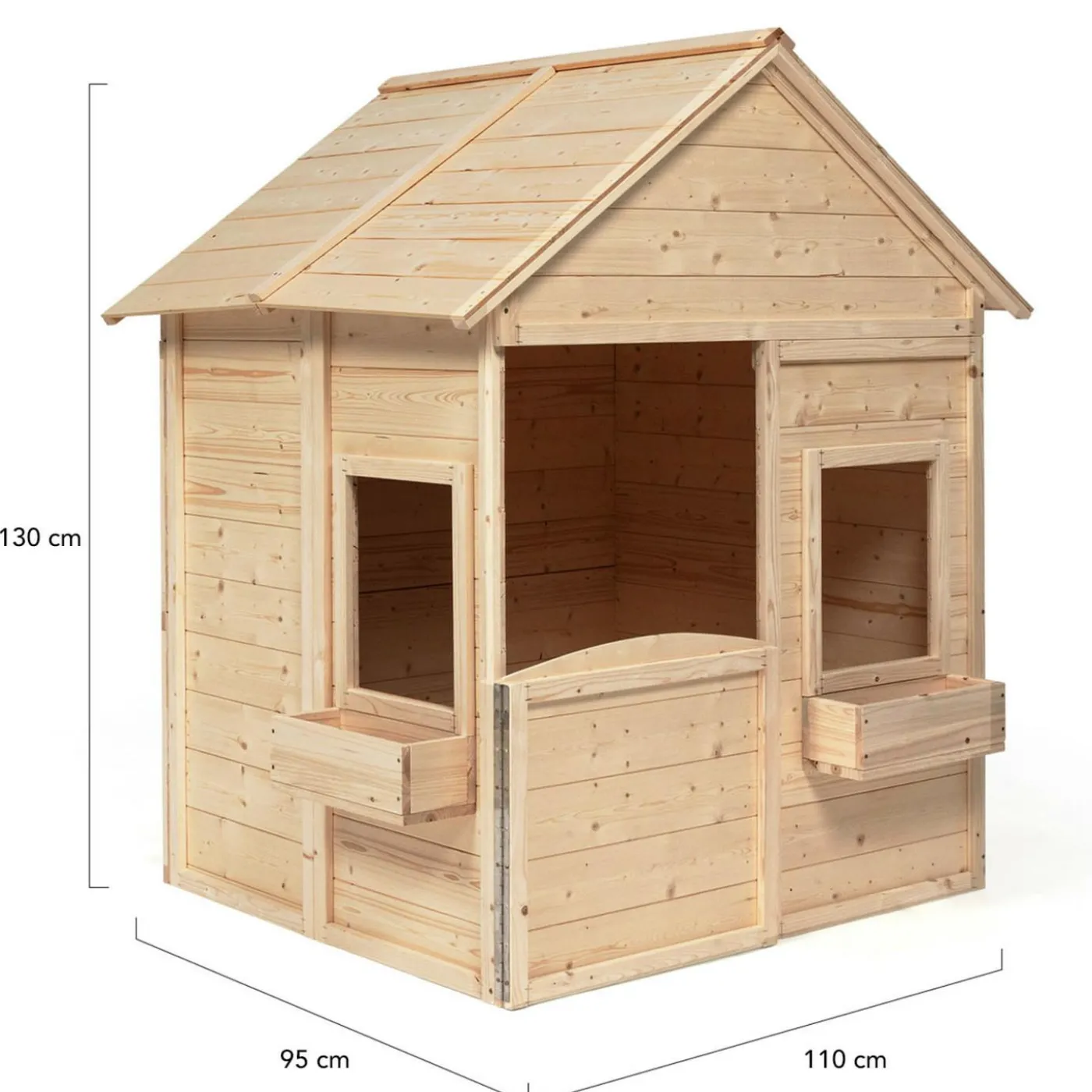 Maisonnette pour enfants en bois pour l’extérieur avec jardinières