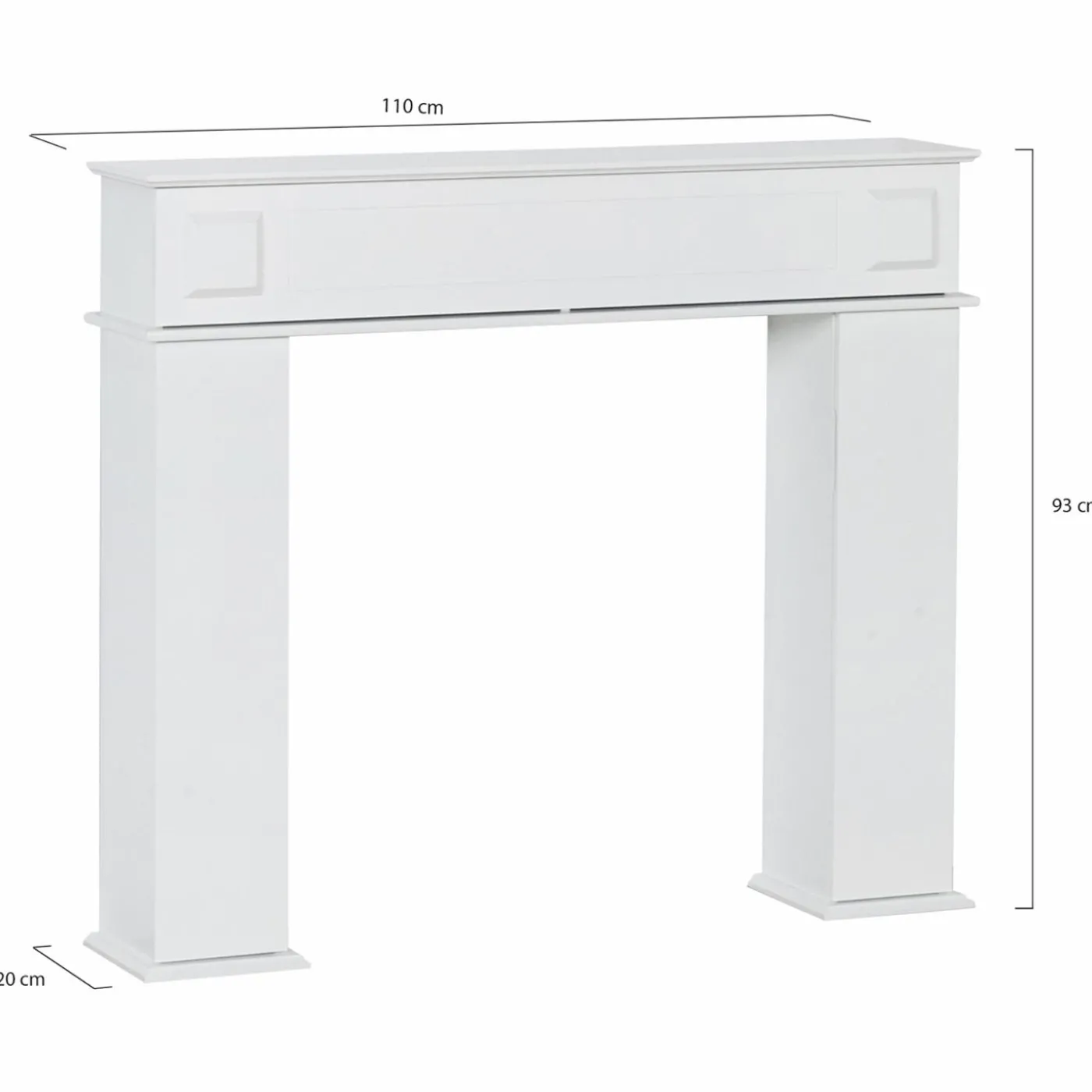 Manteau de cheminée console décorative avec rangement