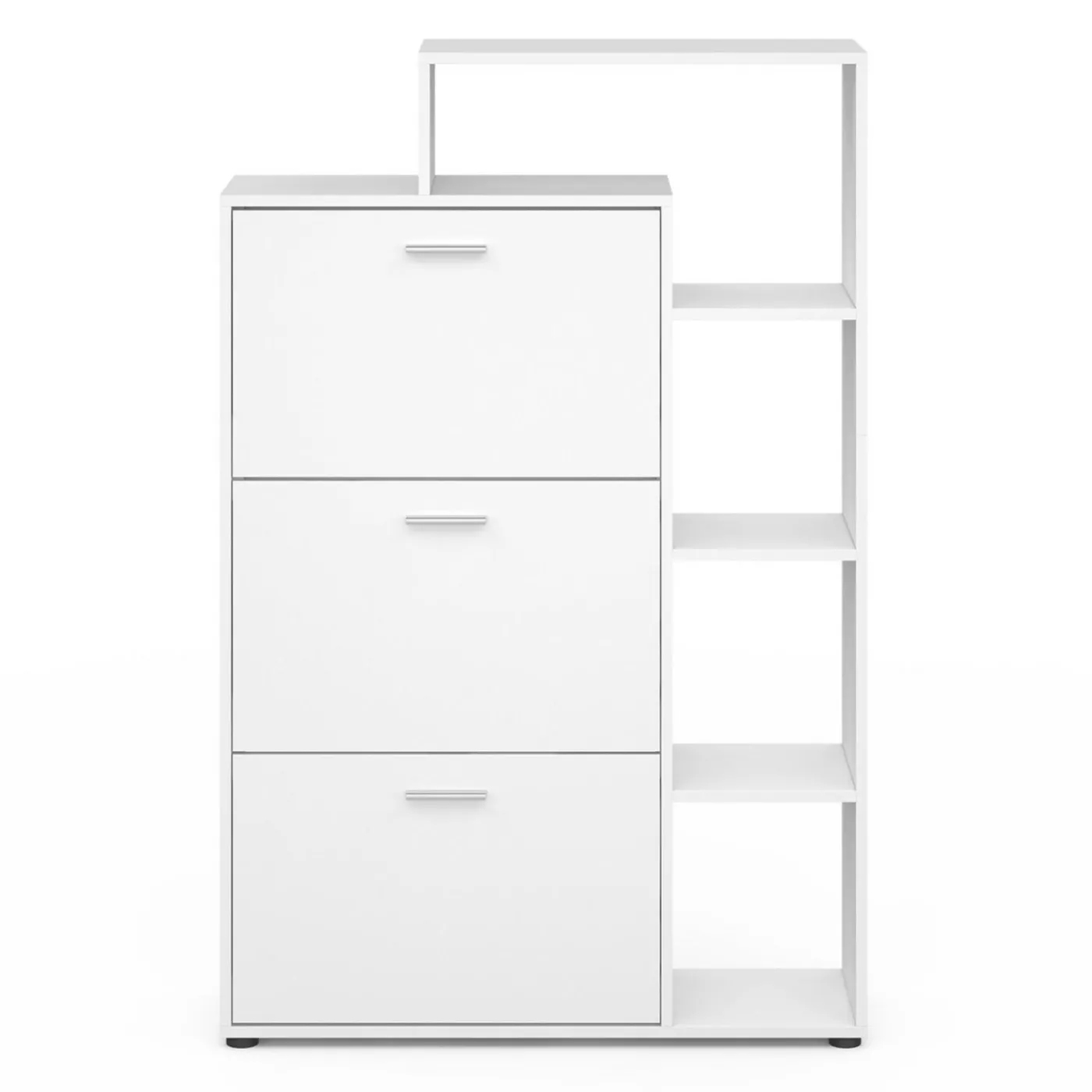 Meuble à chaussures 3 portes avec étagère blanc