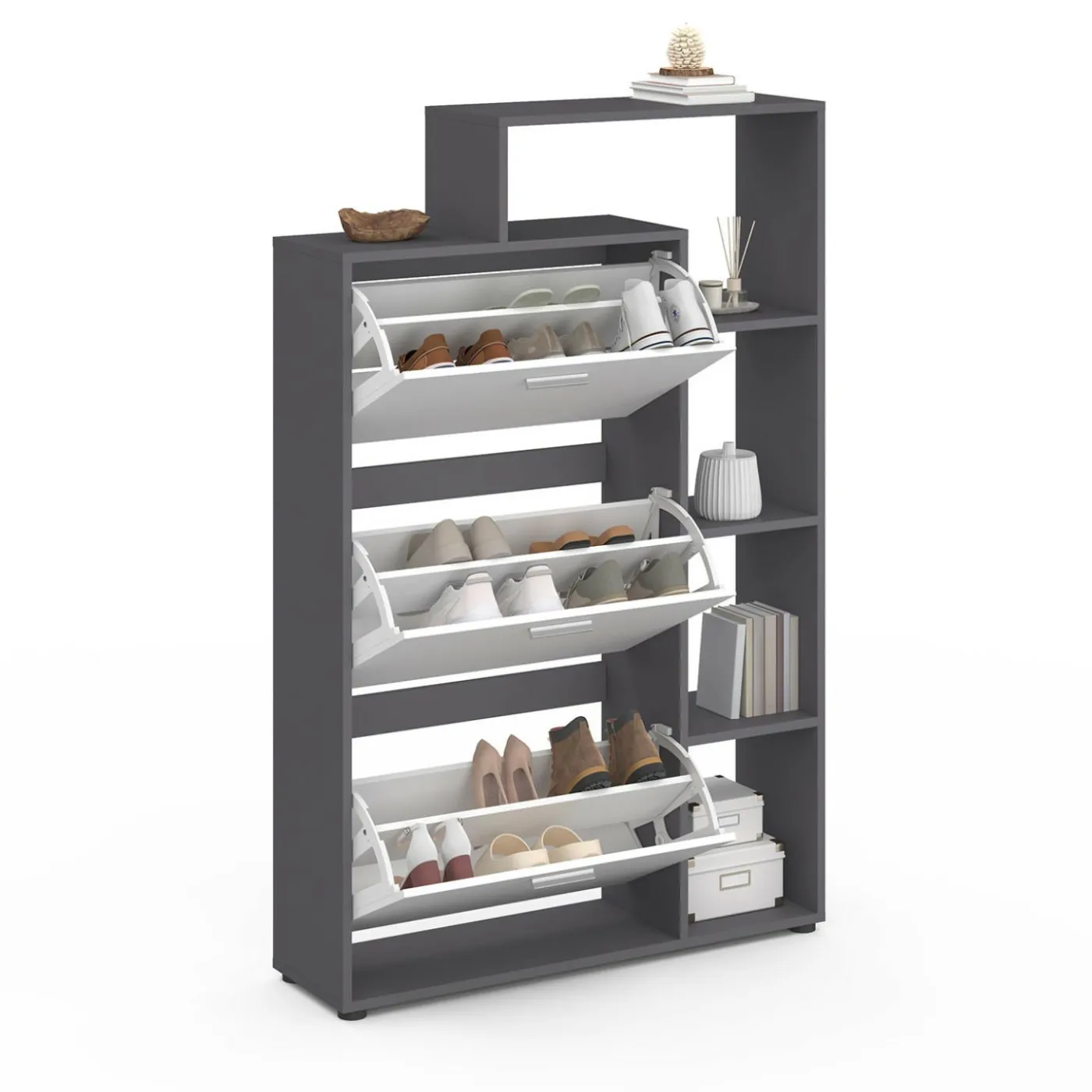 Meuble à chaussures 3 portes avec étagère