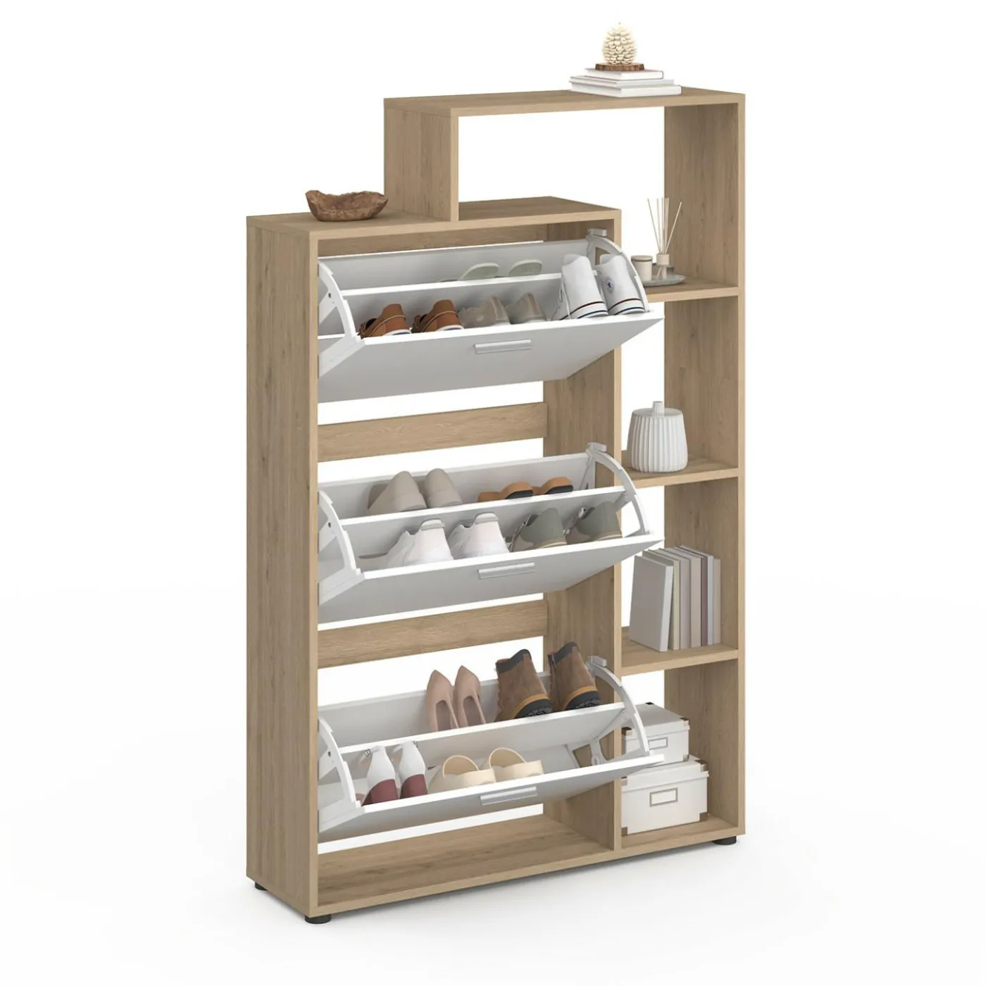 Meuble à chaussures 3 portes avec étagère