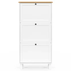 Meuble à chaussures blanc et bois
