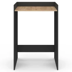 Meuble armoire pour machine à laver noir et bois façon hêtre