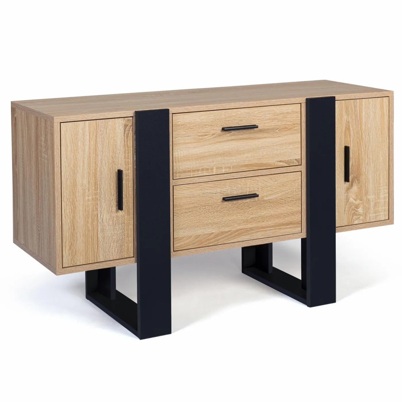 Meuble bas bois et noir