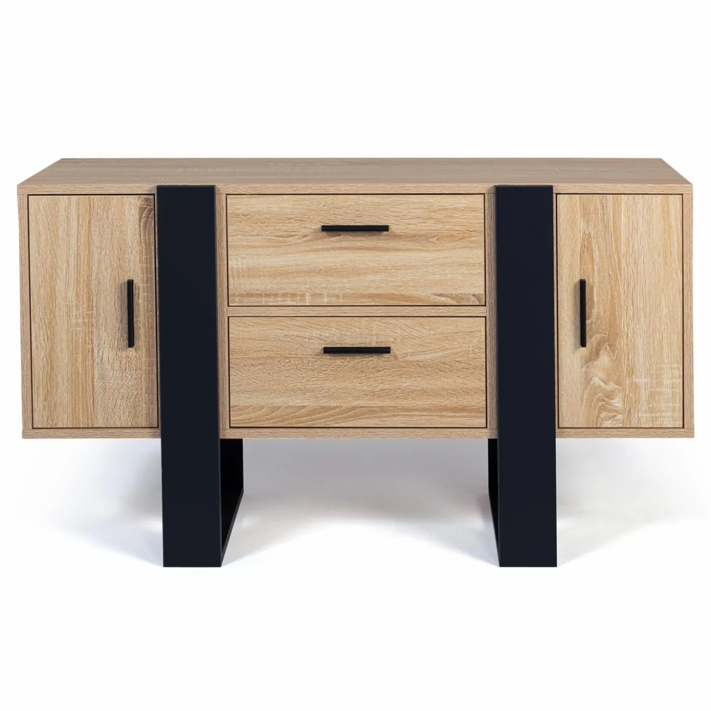 Meuble bas bois et noir