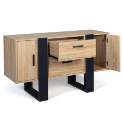Meuble bas bois et noir