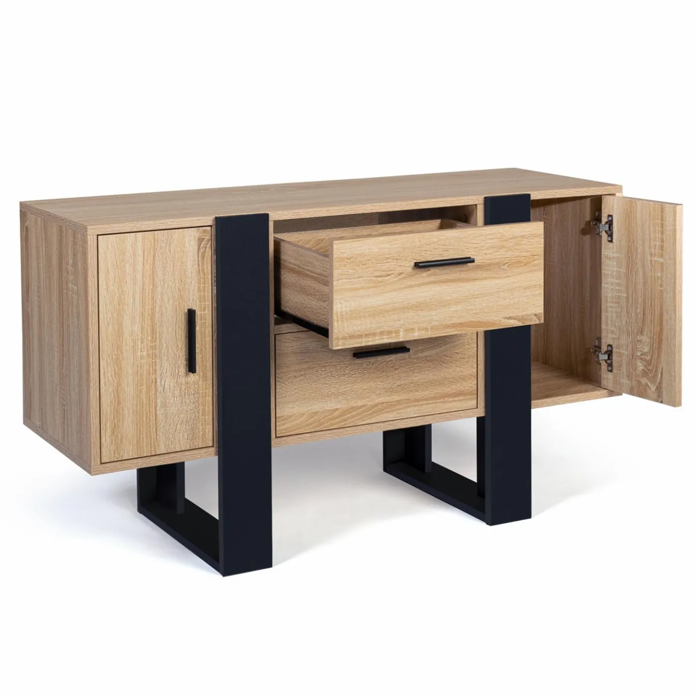 Meuble bas bois et noir