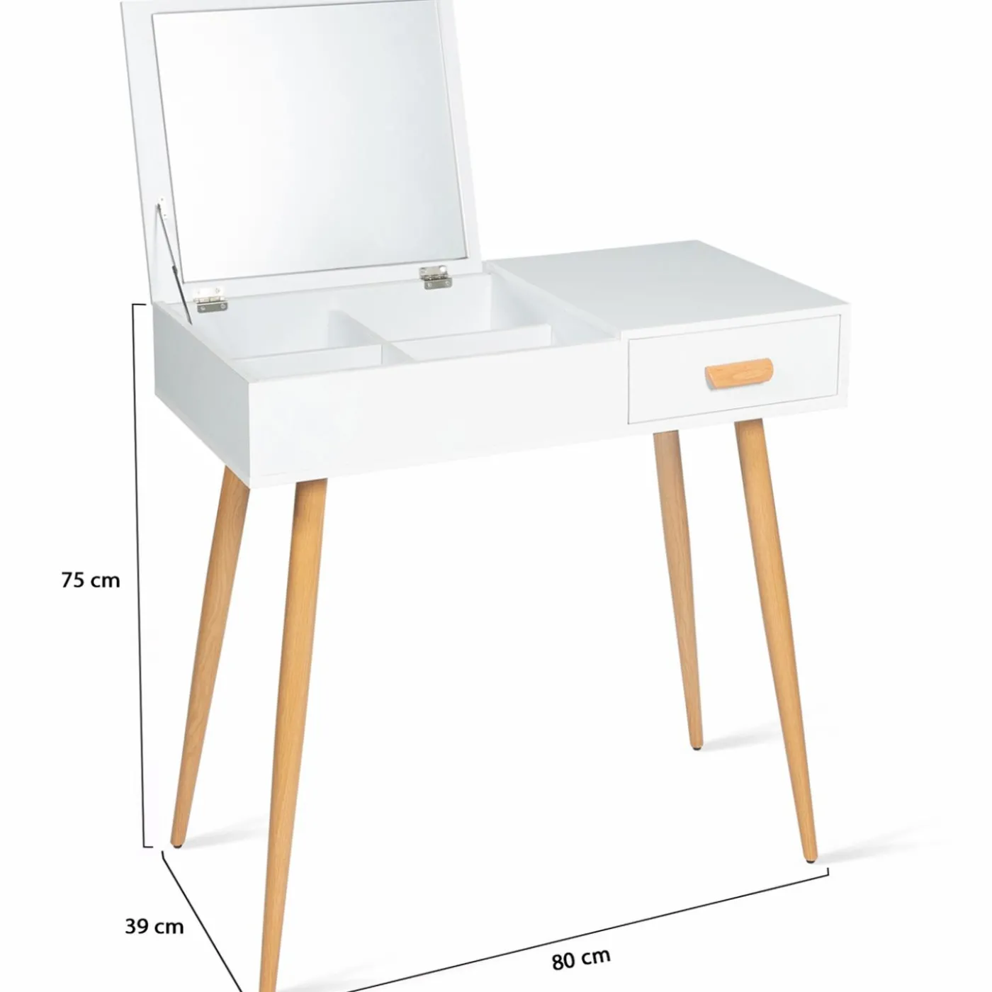 Meuble coiffeuse blanche style scandinave