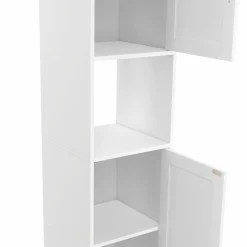 Meuble colonne blanc 170 cm pour salle de bain avec rangement