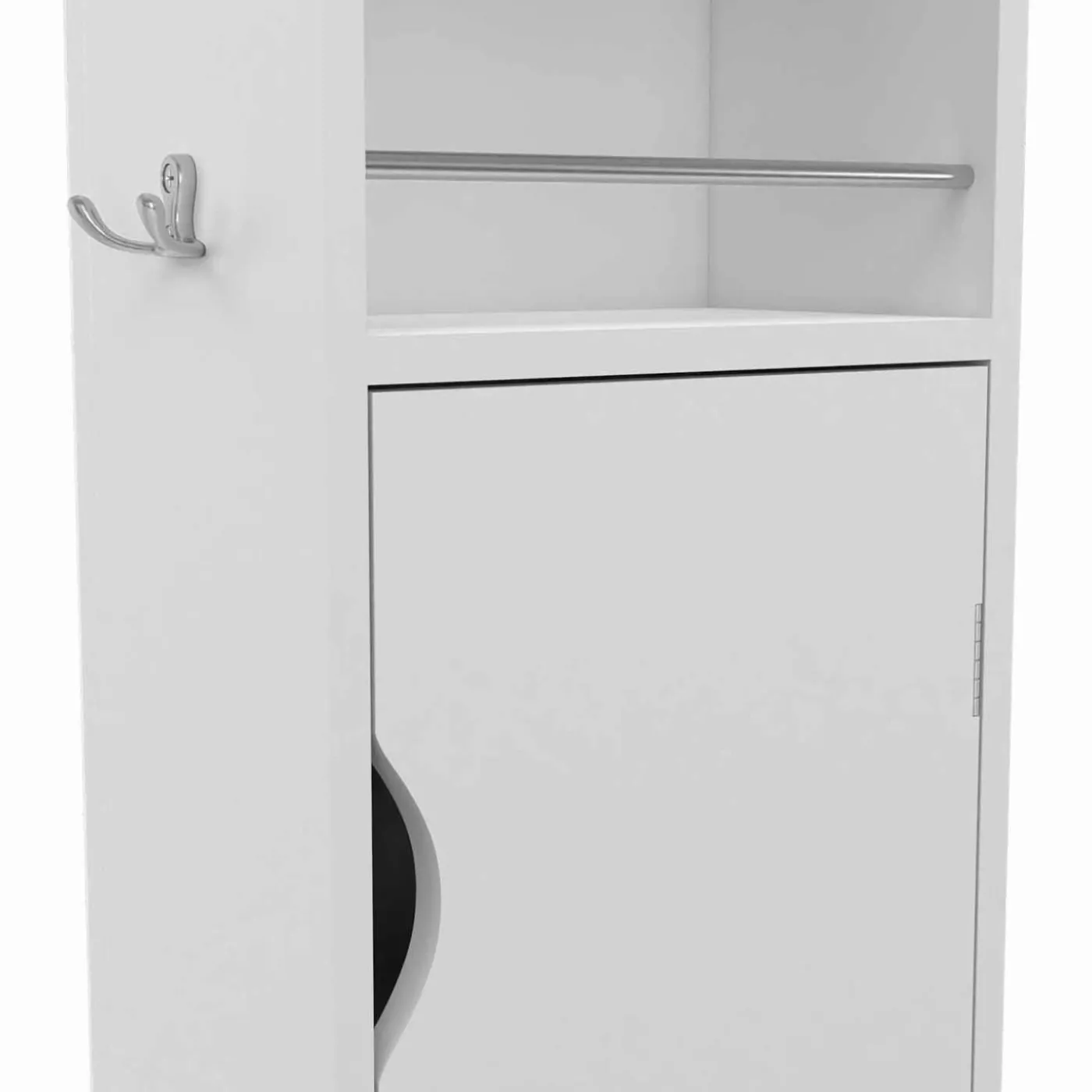 Meuble colonne salle de bain pivotant blanc