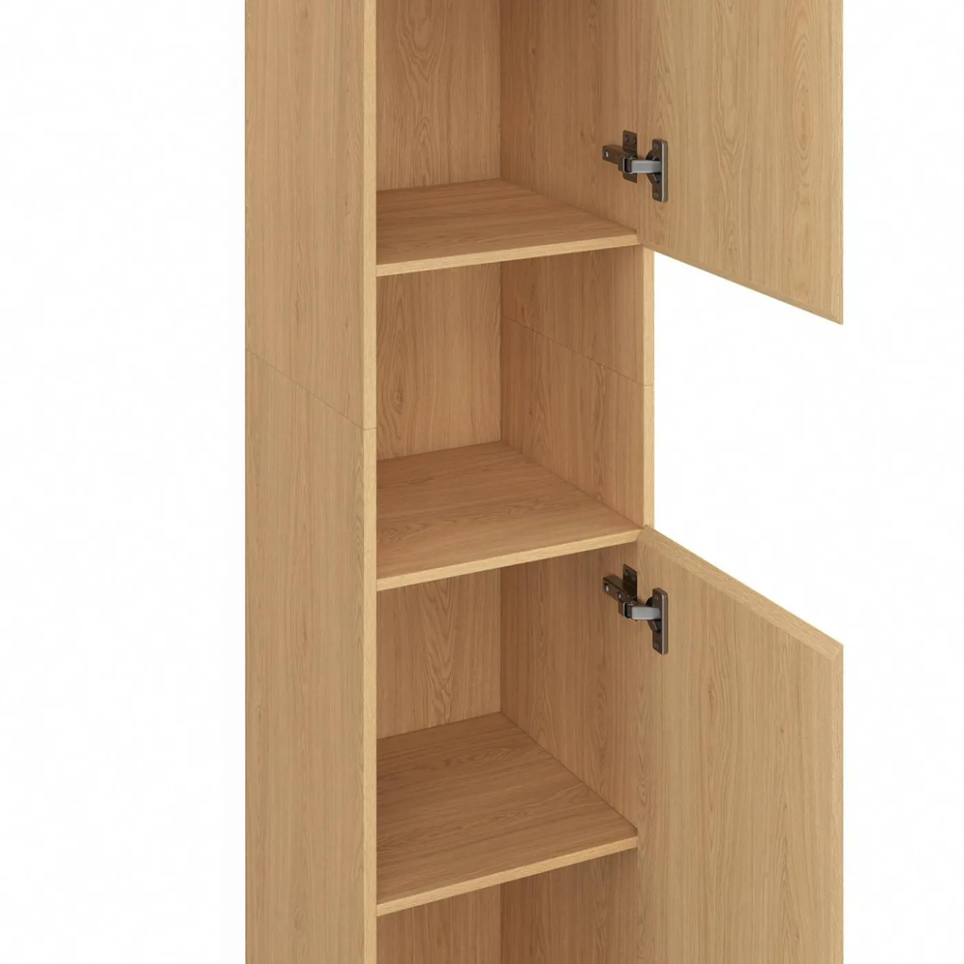 Meuble colonne salle de bain 2 portes 1 niche effet lattes