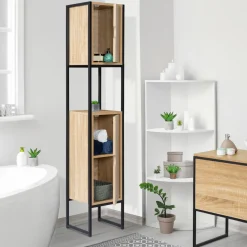 Meuble colonne salle de bain style industriel