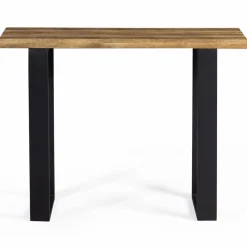 Meuble console bois et métal noir 100 cm