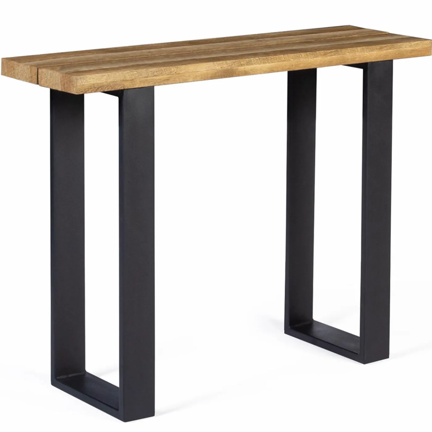 Meuble console bois et métal noir 100 cm