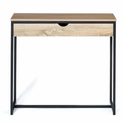Meuble console industrielle bois et métal 90 cm